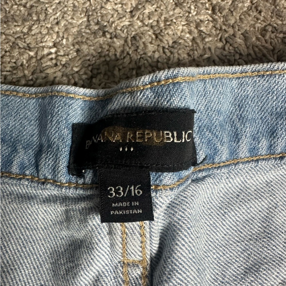 Banana Republic Denim Shorts 16 33 34 17 Light Wash Blue Tie Waist high rise - Picture 4 of 8